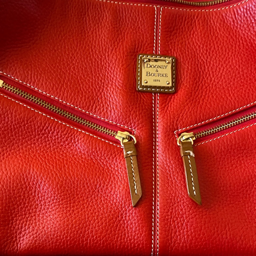 Dooney & Bourke Vibrant Red Leather Handbag Vintage!
